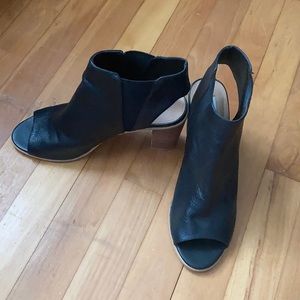 Black peep toe booties